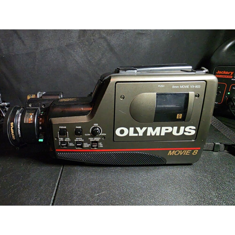 Vintage Olympus Movie 8 VX-803-U 8mm Camcorder Sakar Case Papers AS-IS